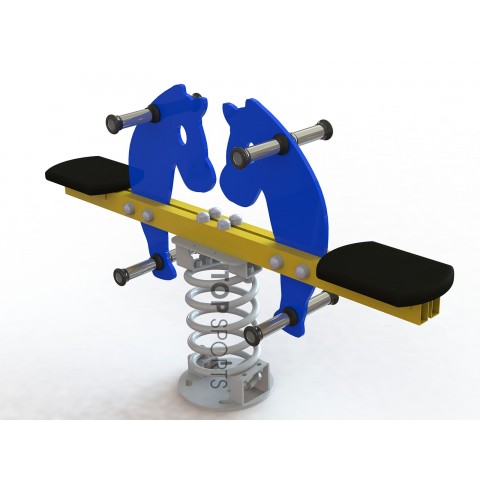 bập bênh 1 lò xo 2 chỗ con ngựa