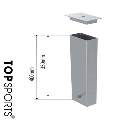 nòng chôn 40mm x 80mm dùng cho khung thành bóng ném
