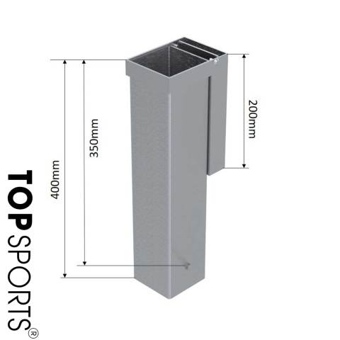 nòng chôn vuông tích hợp nắp đậy dành cho khung thành bóng ném
